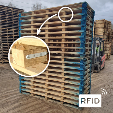 Heat treated wooden pallets mark